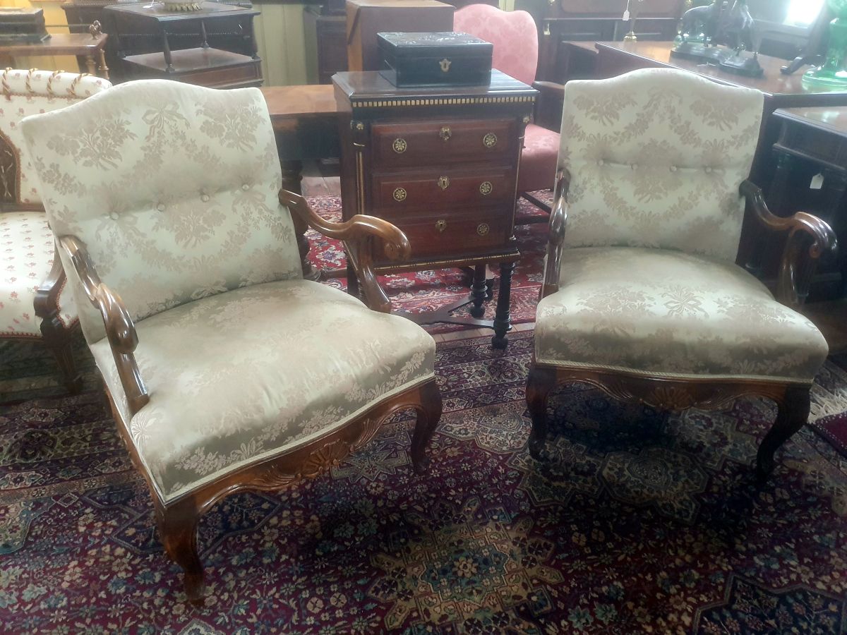 Three 18th Century Carved Walnut Armchairs